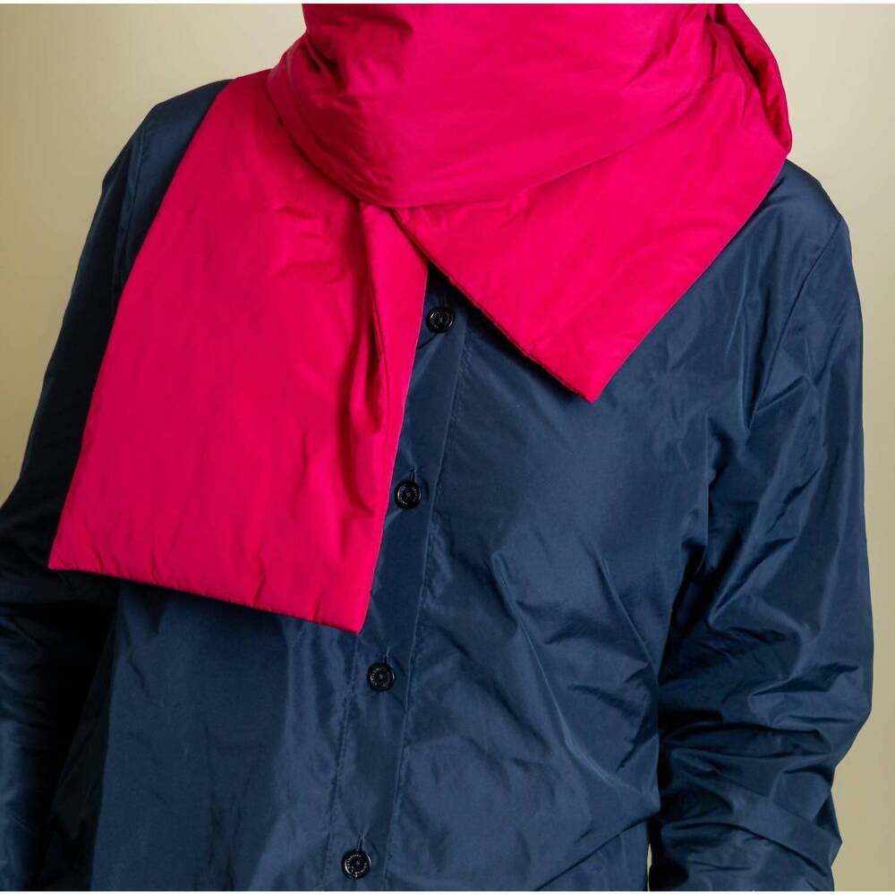 NEW KATHARINA HOVMAN long puffy scarf in cranberry